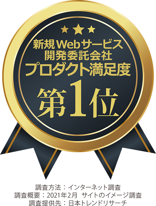 新規Webサービス開発委託会社　プロダクト満足度　第１位